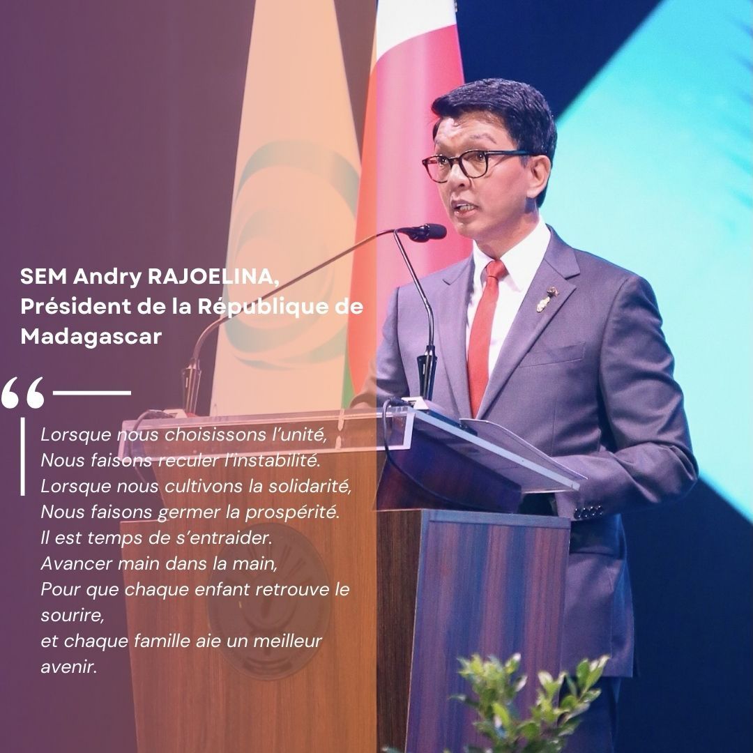 SOMMET COI 2025 : Lahatenin'ny Filohan'ny Repoblika Andry Rajoelina tamin'ny lanonam-panokafana