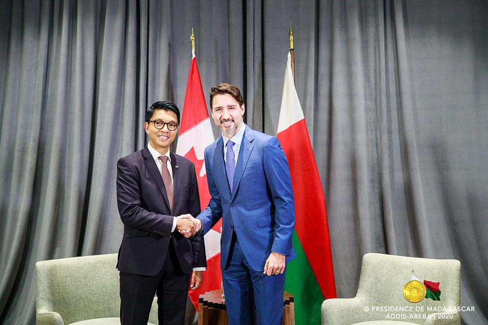 Rencontre entre le Président Andry Rajoelina et le Premier Ministre canadien, Justin Trudeau