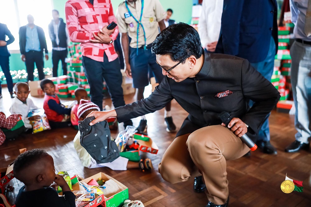 Famille du président Andry Rajoelina : Célébration de la Nativité à  Akamasoa