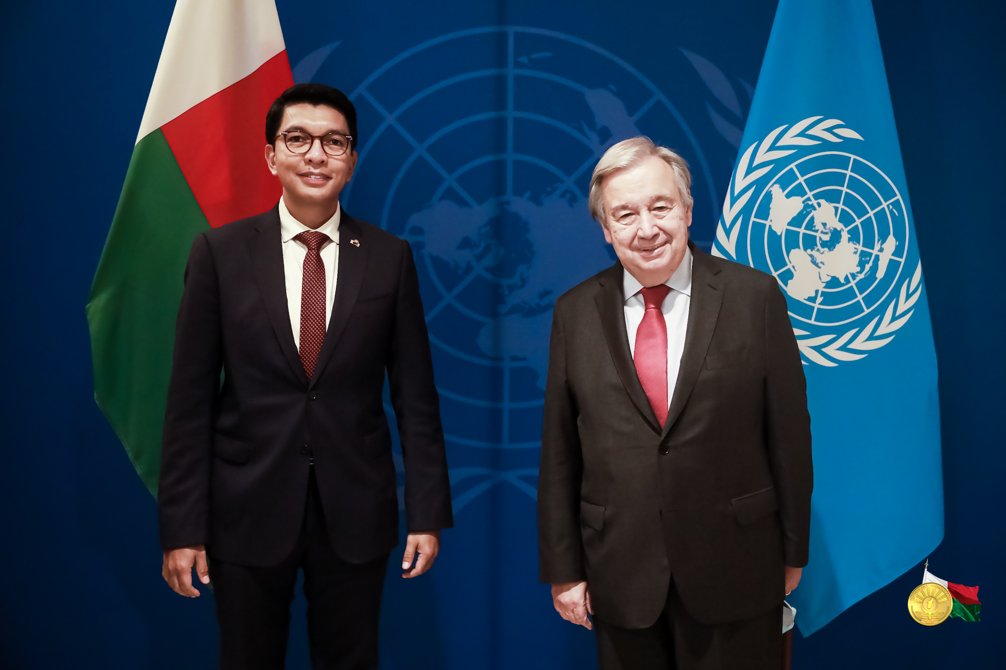 Rencontre fructueuse entre le Président de la République Andry Rajoelina et le Secrétaire Général des Nations Unies, Antonio Guterres, en marge de la 77e  Assemblée Générale