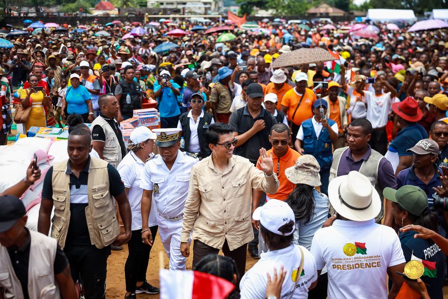 Dégâts suite au passage de CHENESO : le Président Andry Rajoelina au chevet de  la population de Marovoay, Région Boeny