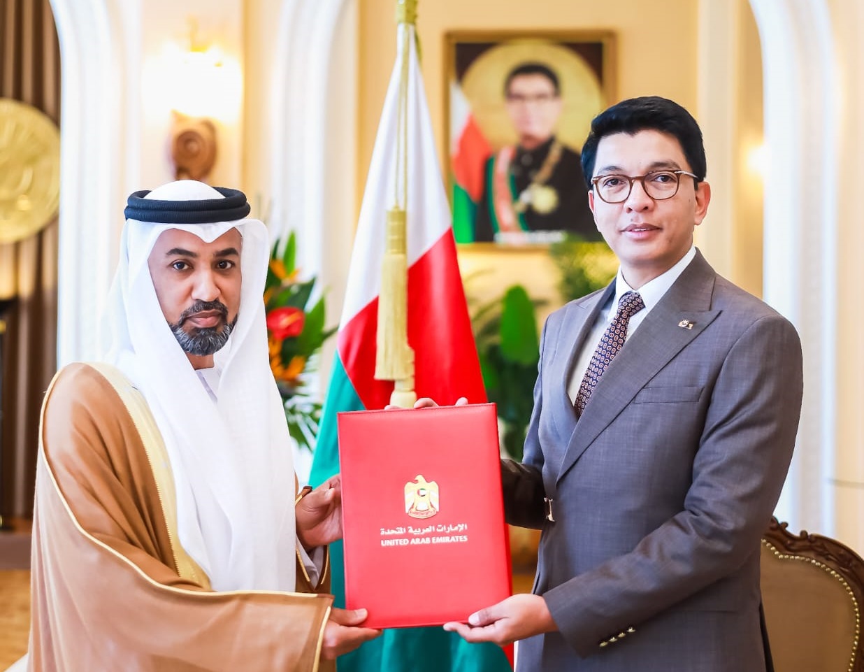 Le Président Andry Rajoelina reçoit les Lettres de Créance de S.E. Dr Salim Ibrahim Bin Ahmed Mohamed Alnaqbi, Ambassadeur désigné des Émirats Arabes Unis à Madagascar